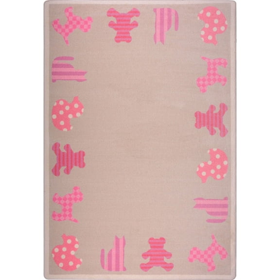 Kid Essentials - Infants & Toddlers Frisky Friends, 3'10" x 5'4", Pink