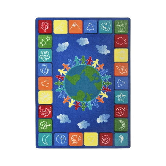 One World 5'4" x 7'8" Area Rug In Color Primary-Color:Primary,Material:Nylon