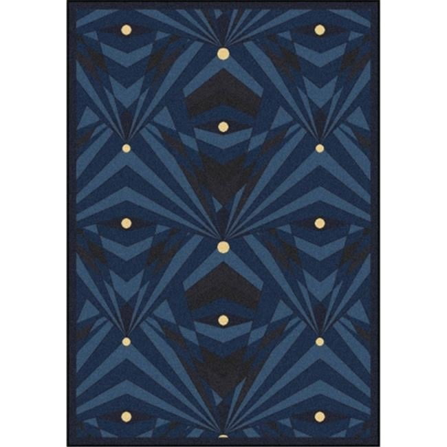 Navy Tufted Rectangular Stain-Resistant Synthetic Rug