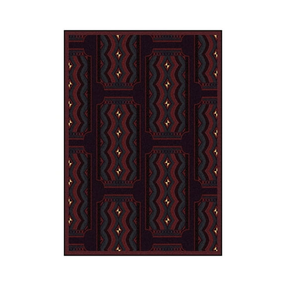 Deco Ticket 7'8" x 10'9" Area Rug In Color Burgundy