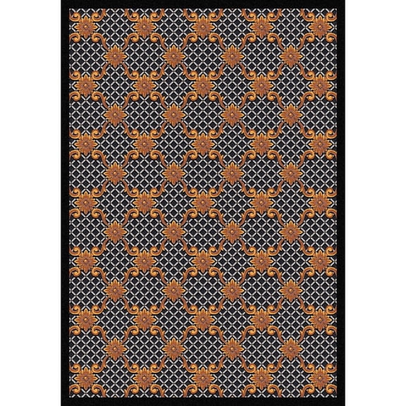 Joy Carpets Any Day Matinee Queen Anne 3'10" x 5'4" Area Rug in Color Black