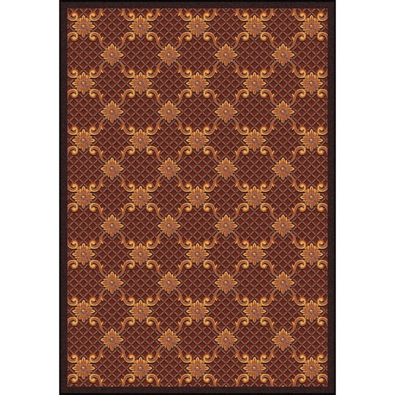 Joy Carpets Any Day Matinee Queen Anne 3'10" x 5'4" Area Rug in Color Burgundy
