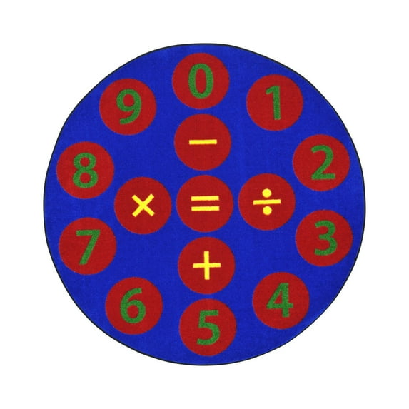 Number Jumpers 7'7" Round Area Rug In Color Multi-Color:Multi,Material:Nylon