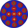 thumbnail image 1 of Joy Carpets Kid Essentials Number Jumpers 5'4" Round Area Rug in Color Multi, 1 of 2