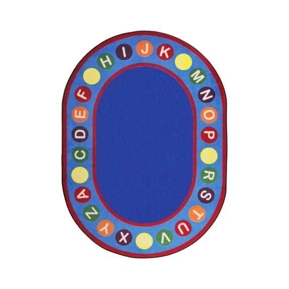 Alphabet Spots 5'4" x 7'8" Oval Area Rug In Color Multi