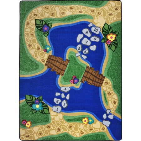 Joy Carpets Kid Essentials Alphabet Trail 7'8" x 10'9" Area Rug in Color Multi