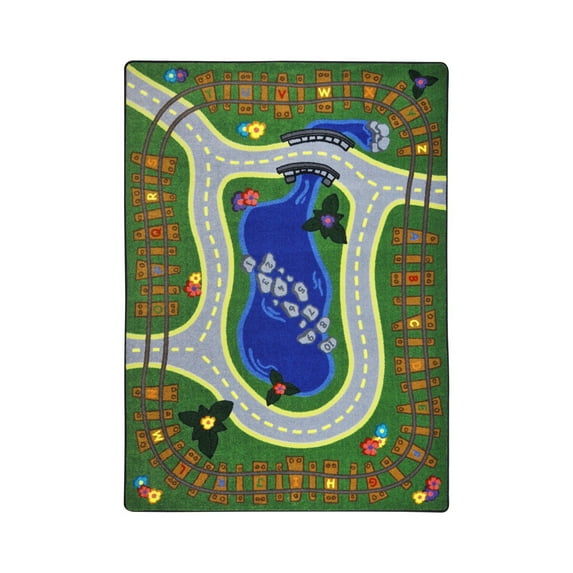 Alphabet Express 10'9" x 13'2" Area Rug In Color Multi