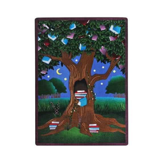 Reading Tree 7'8" x 10'9" Area Rug In Color Multi-Color:Multi,Material:Nylon