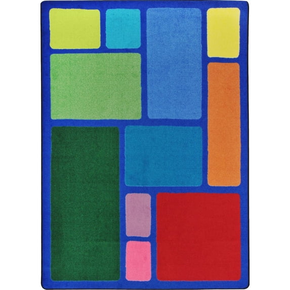 Our Block 5'4" x 7'8" area rug in color Multi