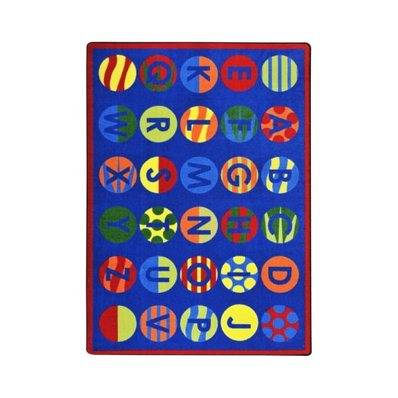 Alphabet Patterns 5'4" x 7'8" Area Rug In Color Multi