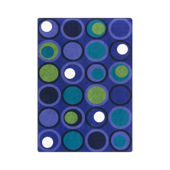 Circle Back 5'4" x 7'8" Area Rug In Color Indigo-Color:Indigo,Material:Nylon