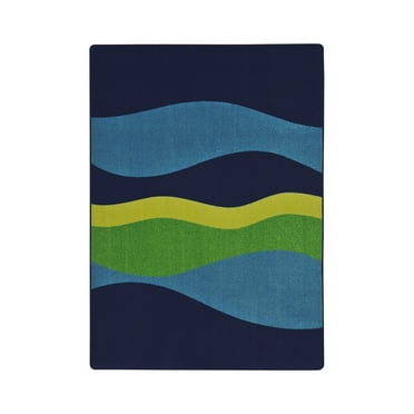 Joy Carpets 1858C-02 Flow Teen Area Rugs - 5 ft. 4 in. x 7 ft. 8 in. - Navy
