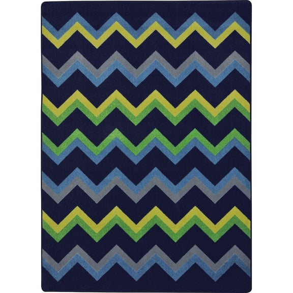 Joy Carpets Kid Essentials Sonic 5'4" x 7'8" Area Rug in Color Navy