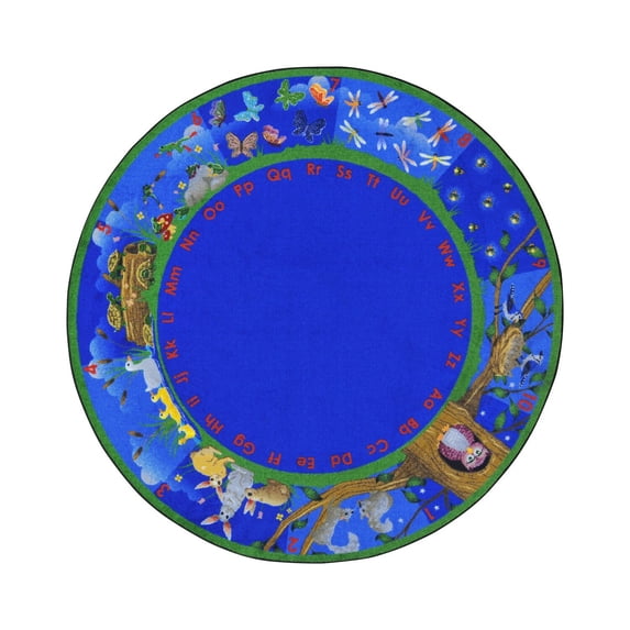 Nature's Numbers 7'7" Round Area Rug In Color Multi