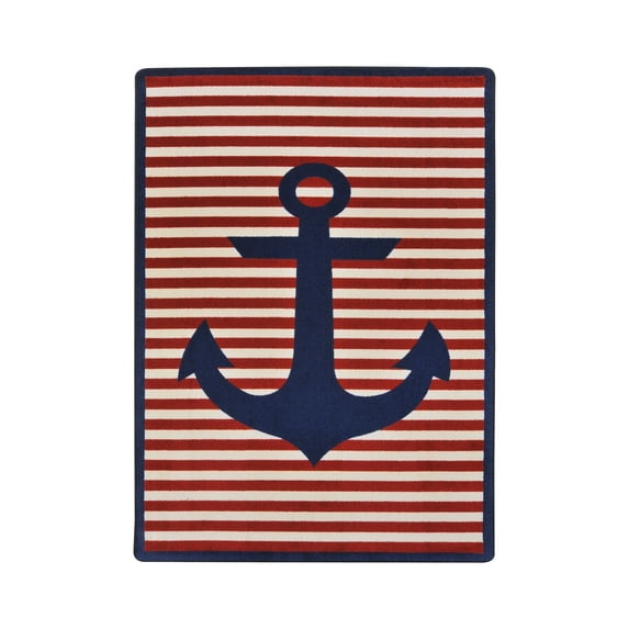 Joy Carpets 1900C-01 5 ft. 4 in. x 7 ft. 8 in. Safe Mooring Rectangle Rug Blue