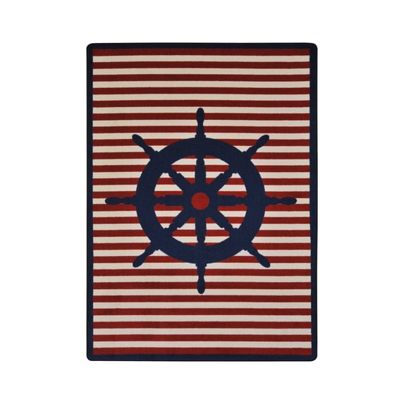 Set Your Course 5'4" x 7'8" Area Rug In Color Blue