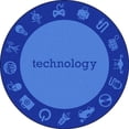 thumbnail image 1 of Joy Carpets 1912E-02 Technology Stem Classroom Seating Round Rug  Blue - 7 ft. 7 in., 1 of 2