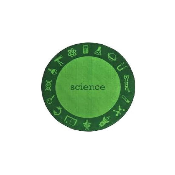 Joy Carpets Kid Essentials STEAM 5'4" Round Area Rug in Color Science