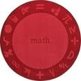 thumbnail image 1 of Joy Carpets 1912H-04 Math Stem Classroom Seating Round Rug  Red - 5 ft. 4 in., 1 of 7