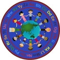 thumbnail image 1 of Joy Carpets 1928H 5 ft. 4 in. Alphabet RailwayKid Essentials Round Rug Multicolor, 1 of 1