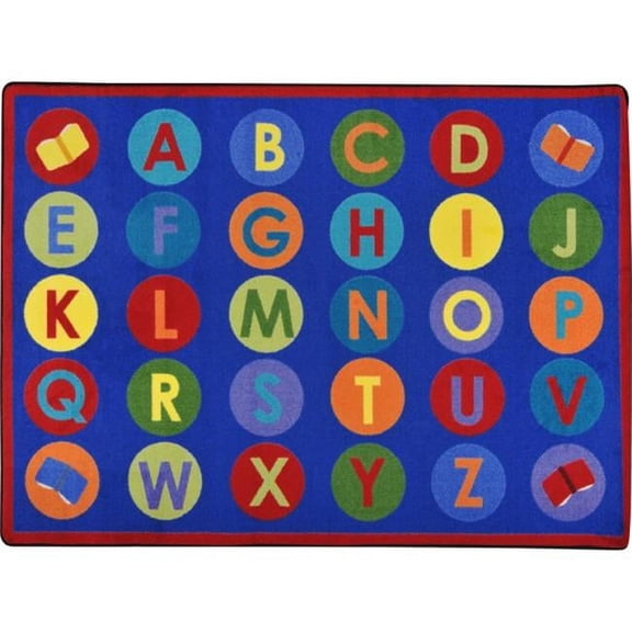 Joy Carpets Kid Essentials Library Dots 54" x 78" Indoor Area Rug in Color Multi