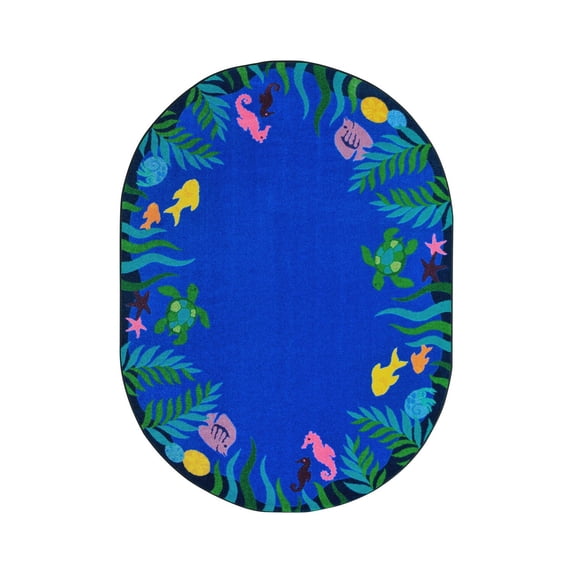Joy Carpet Soothing Seas Multi 7'8" x 10'9" Oval
