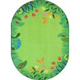 thumbnail image 1 of Joy Carpets 1961DD-02 Merry Meadows Rug in Green - Oval 7.8 in. x 10.9 in., 1 of 1