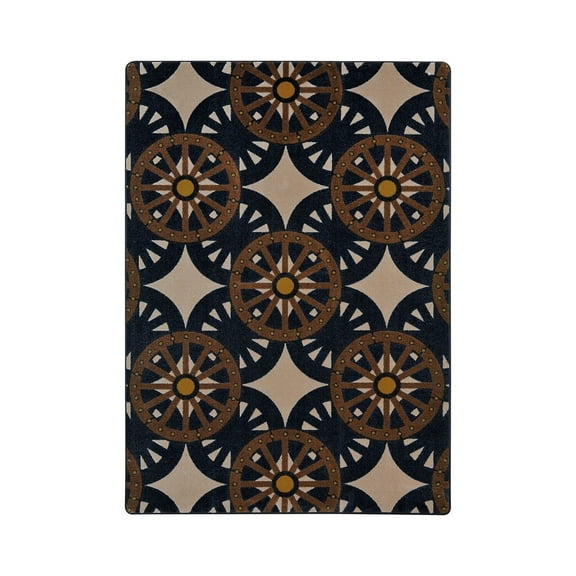 Wheel Shadows 5'4" x 7'8" Area Rug In Color Buff