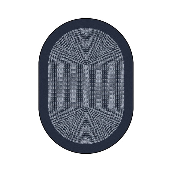 Like Home 7'8" x 10'9" Oval Area Rug In Color Navy-Color:Navy,Material:Nylon