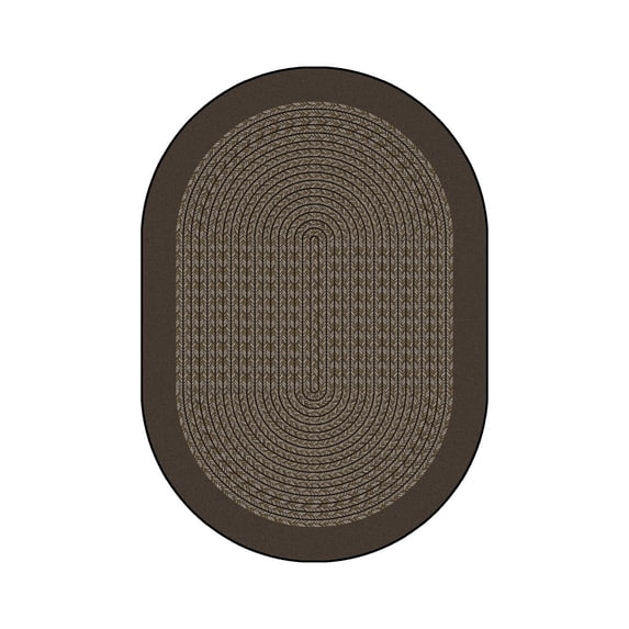 Like Home 7'8" x 10'9" Oval Area Rug In Color Chocolate-Color:Chocolate,Material:Nylon
