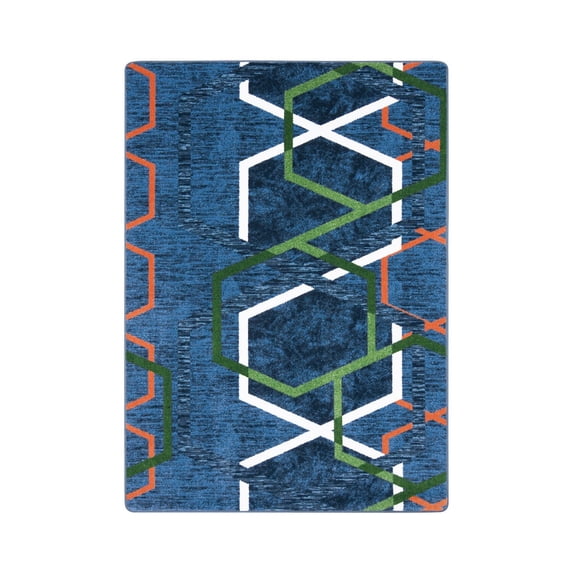 Double Helix 3'10" x 5'4" area rug in color Sapphire