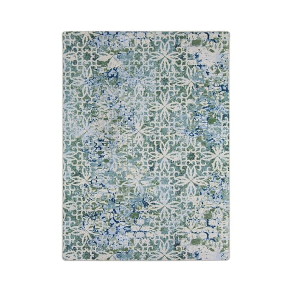 Composite 7'8" x 10'9" Area Rug In Color Sea Green-Color:Sea Green,Material:Nylon