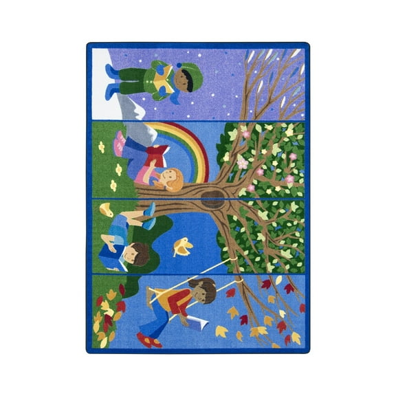 Seasons of Reading 5'4" x 7'8" Area Rug In Color Multi-Color:Multi,Material:Nylon