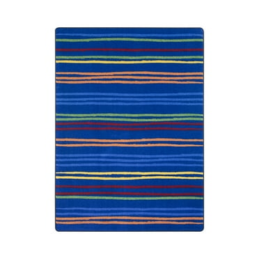 Joy Carpets 2010D-01 All Lined Up Rectangle Area Rug  Rainbow - 7 ft. 8 in. x 10 ft. 9 in.