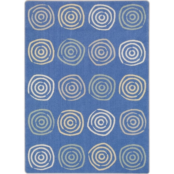 Joy Carpets Kid Essentials Simply Swirls 5'4" x 7'8" Area Rug in Color Pastel