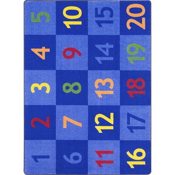 Joy Carpets Kid Essentials Time to Count 5'4" x 7'8" Area Rug in Color Multi