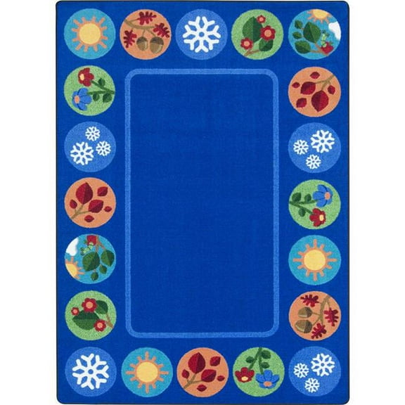 Joy Carpets 2023D Sit Around the Seasons Rectangle Area Rug, Multi Color - 7 ft. 8 in. x 10 ft. 9 in.
