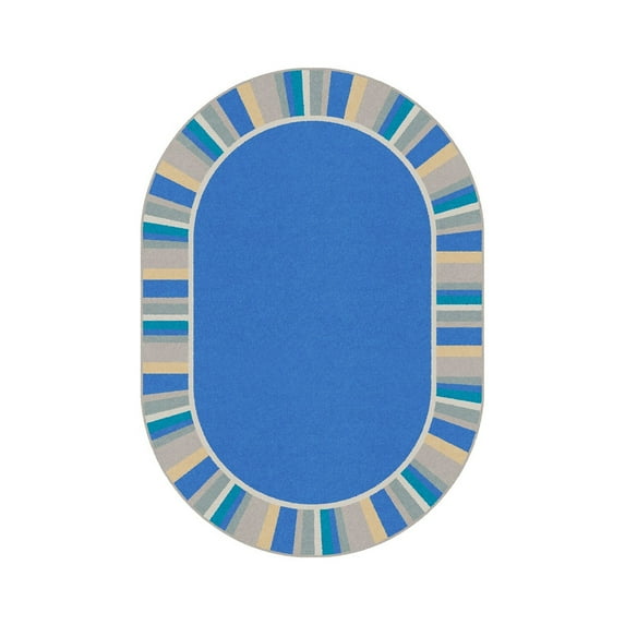 Off the Cuff 7'8" x 10'9" Oval Area Rug In Color Light Blue-Color:Light Blue,Material:Nylon