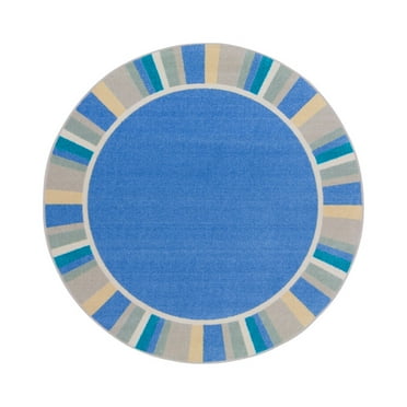 Joy Carpets 2024H-01 Off the Cuff Round Area Rug  Light Blue - 5 ft. x 4 in.