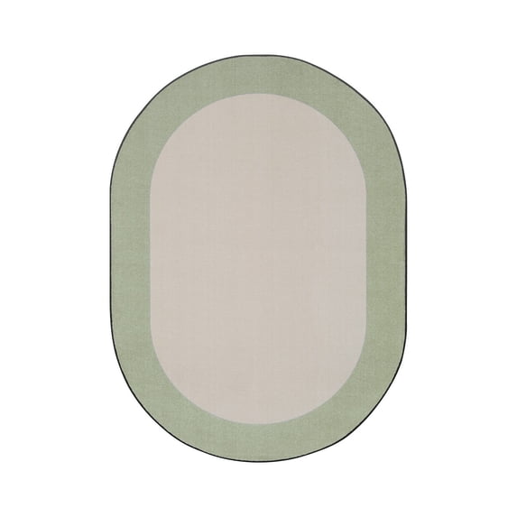 Easy Going 5'4" x 7'8" Oval Area Rug In Color Sage-Color:Sage,Material:Nylon