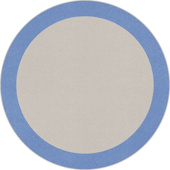 Joy Carpets Kid Essentials Easy Going 5'4" Round Area Rug in Color Light Blue