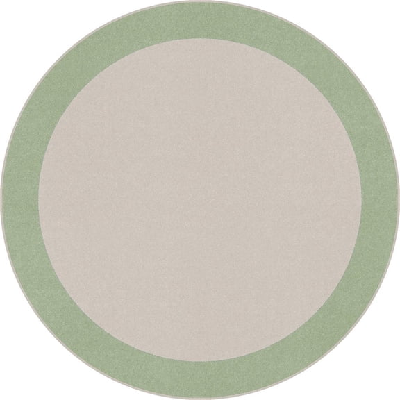 Joy Carpets Kid Essentials Easy Going 5'4" Round Area Rug in Color Sage