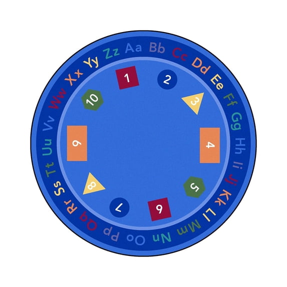 Fun-damentals 7'7" Round Area Rug In Color Multi-Color:Multi,Material:Nylon
