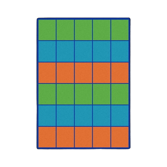 Squares to Spare 7'8" x 10'9" Area Rug In Color Multi-Color:Tangerine,Material:Nylon
