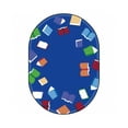 thumbnail image 1 of Joy Carpets 2054DD 7 ft. 8 in. x 10 ft. 9 in.Fly Away with Reading Oval Area Rug  Multi Color, 1 of 5