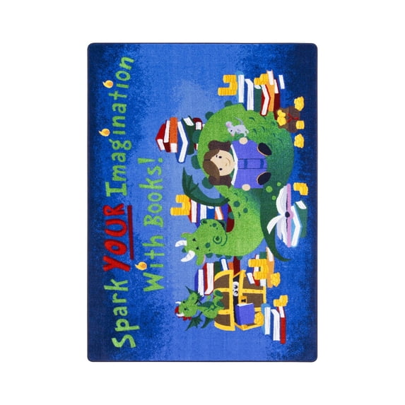 Reading Cave 7'8" x 10'9" Area Rug In Color Multi-Color:Multi,Material:Nylon