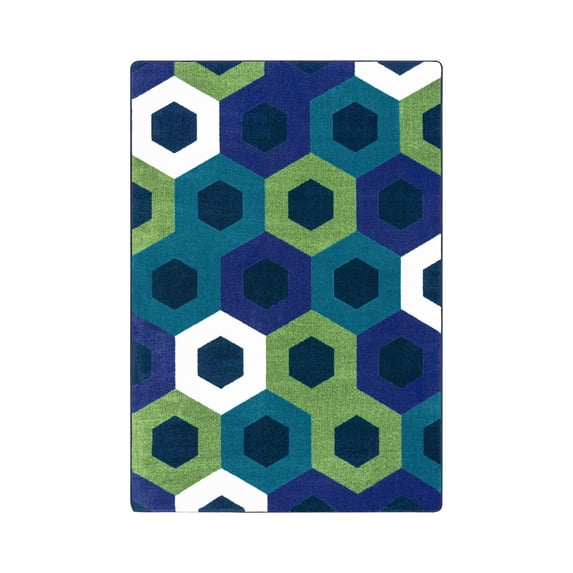 Hexed 3'10" x 5'4" area rug in color Violet