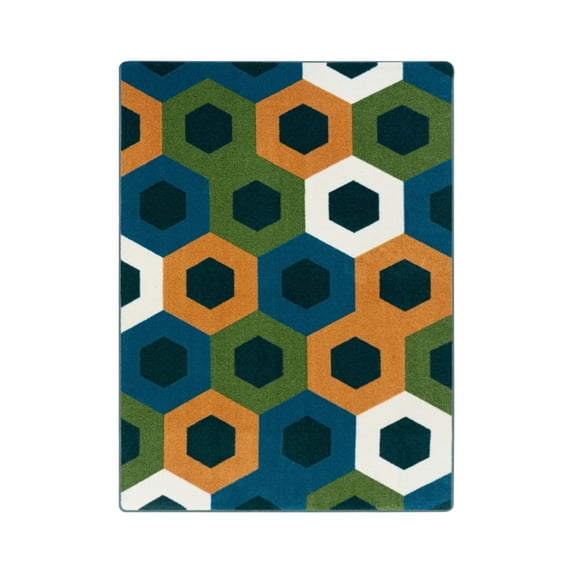 Hexed 7'8" x 10'9" Area Rug In Color Citrus-Color:Citrus,Material:Nylon