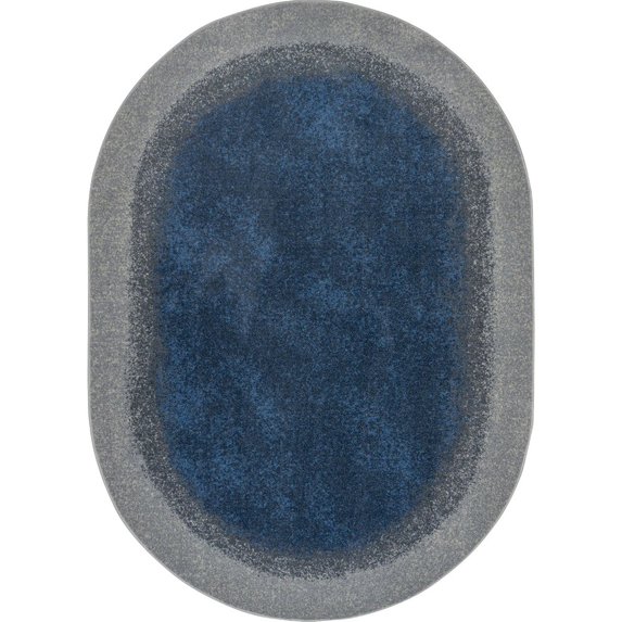 Joy Carpets Kid Essentials Grounded 7'8" x 10'9" Oval Area Rug in Color Marine