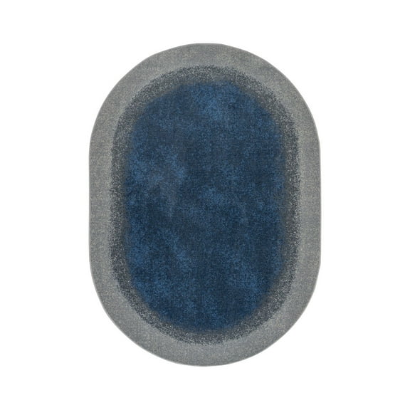Grounded 7'8" x 10'9" Oval Area Rug In Color Marine-Color:Marine,Material:Nylon